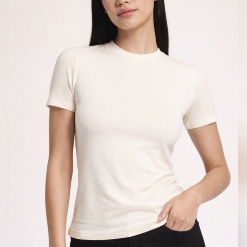 Skims Cotton Jersey Shirt Top Marble Small NWT